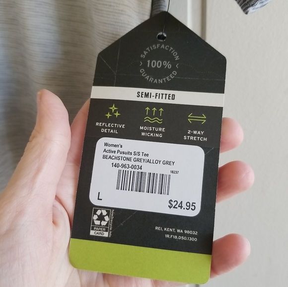 REI Co Op Active Pursuits S/S T-Shirt Plus Size Large Gray Activewear NWT - Picture 4 of 12